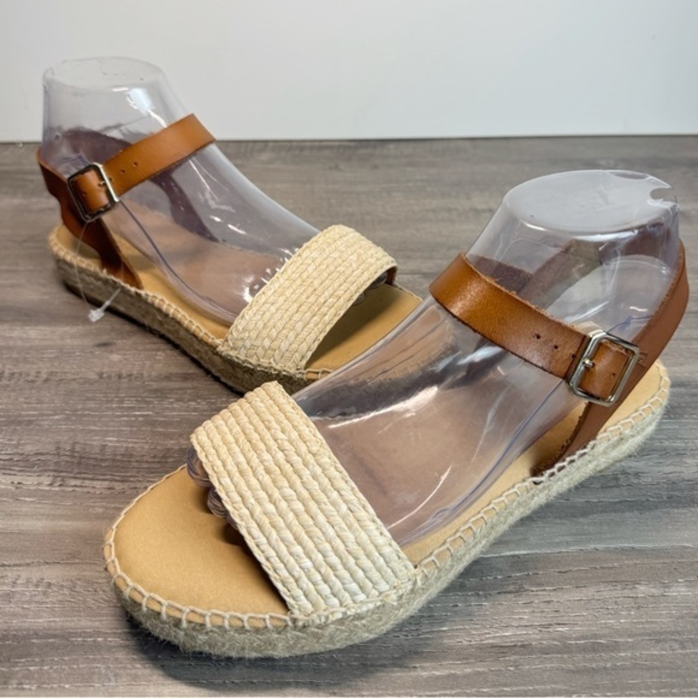 Apaseart Espadrille Jute/leather sandals size 39/US8.5 EUC